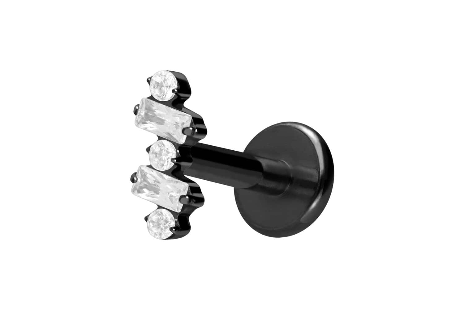 Titan Labret Piercing mit Innengewinde EINGEFASSTE KRISTALLE
